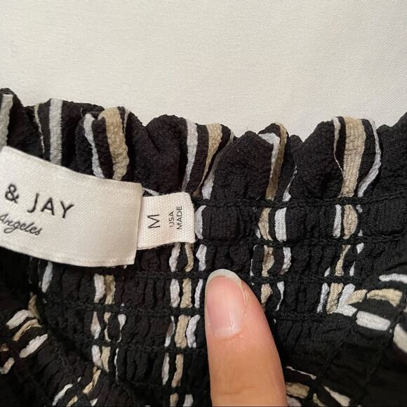 Ali & Jay Black & White Striped Smocked Mini Dress - Picture 10 of 11